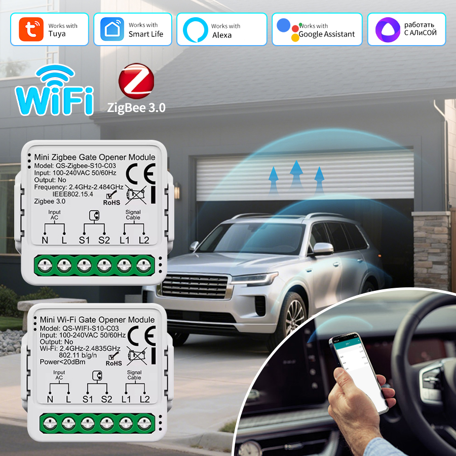 Turnstile Gate Access Control - Tuya ZigBee WiFi Garage Door Opener