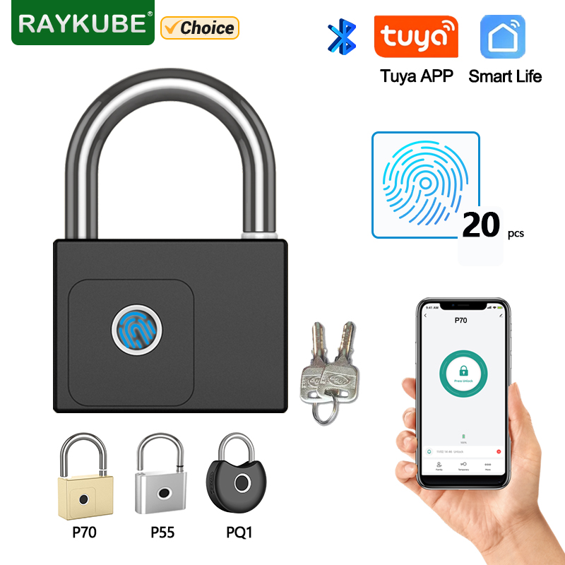 Fingerprint Access Control Door - RAYKUBE Tuya Smart Padlock Fingerprint Waterproof