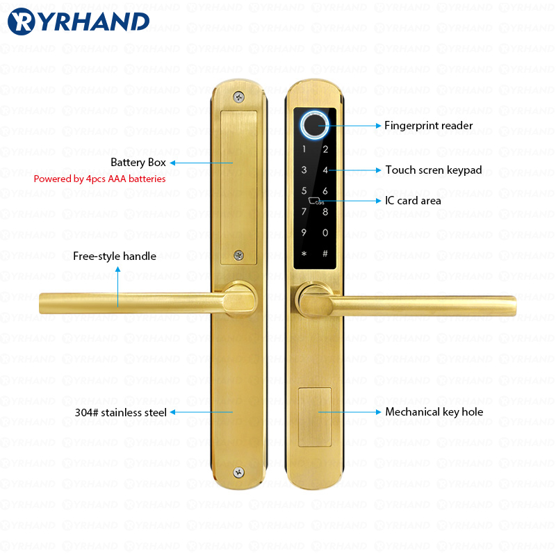 IP66 Gold Stainless Steel Slid - огляд і ціна Fingerprint Access Control Door