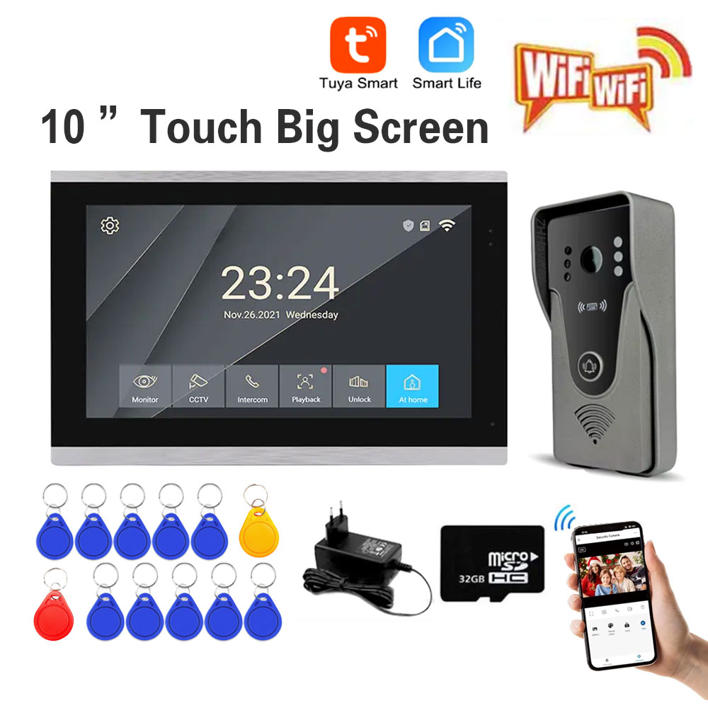 Tuya 1080P 10 Inch Color Touch - огляд і ціна Access Control System Rfid Kit