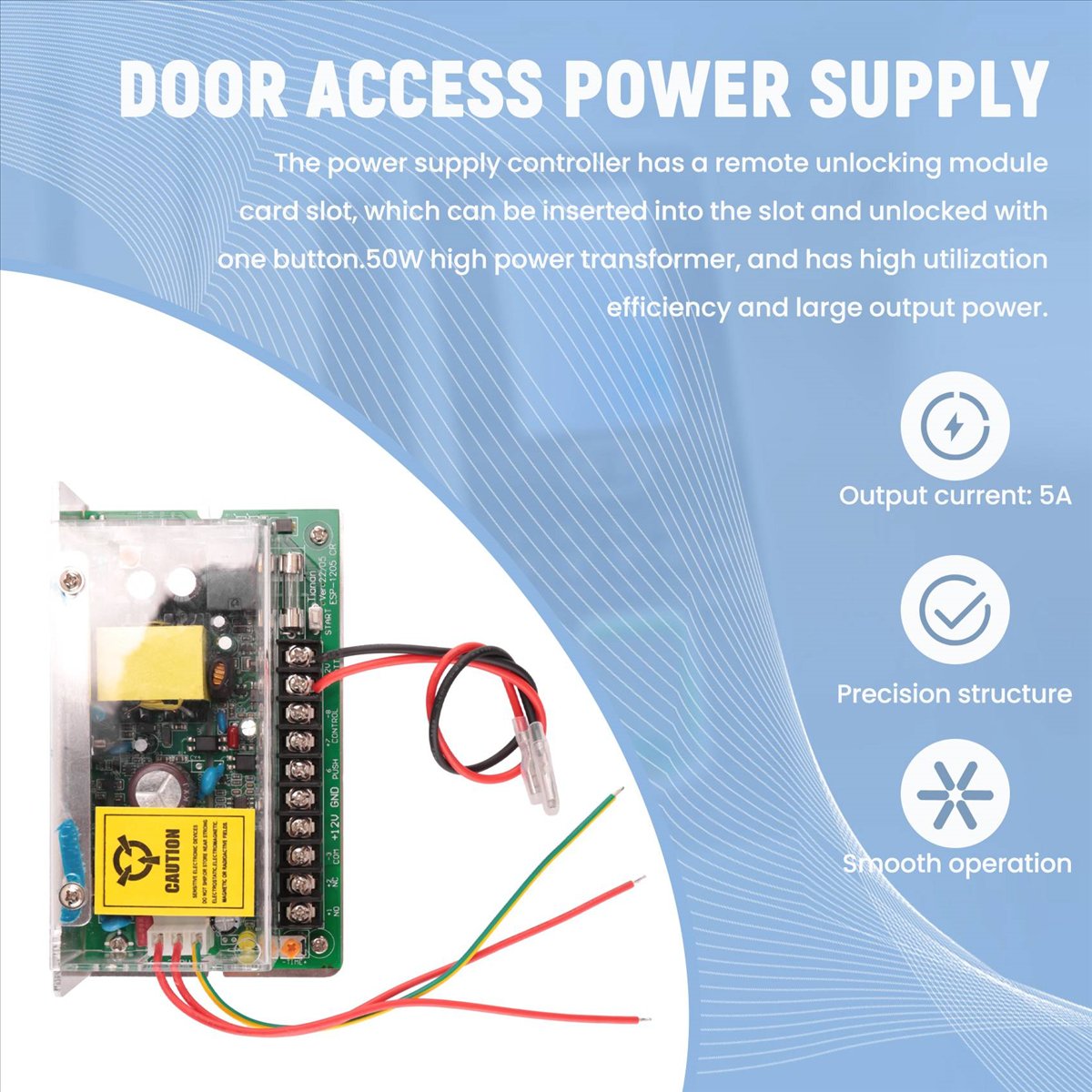 N82R DC 12V 5A UPS Fuction Doo - огляд і ціна Access Control Power Supply 12V 5A