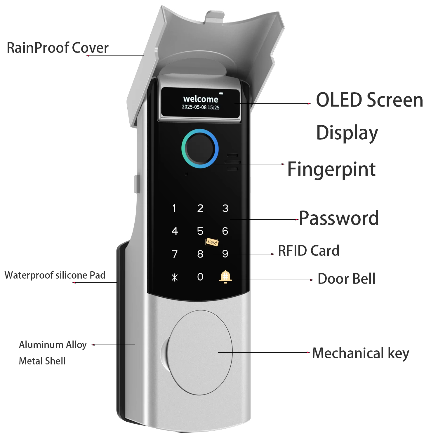 Smart WiFi Door Lock Waterproo - огляд і ціна Door Access Control Keypad Rfid