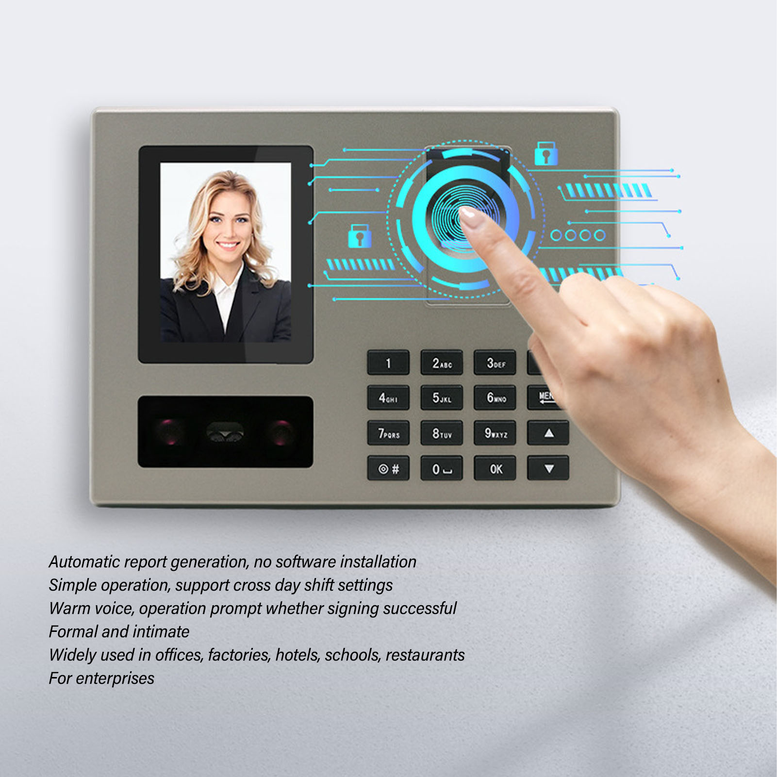 Time Clock Punch Biometric Tim - огляд і ціна Biometric Time Attendance Machine