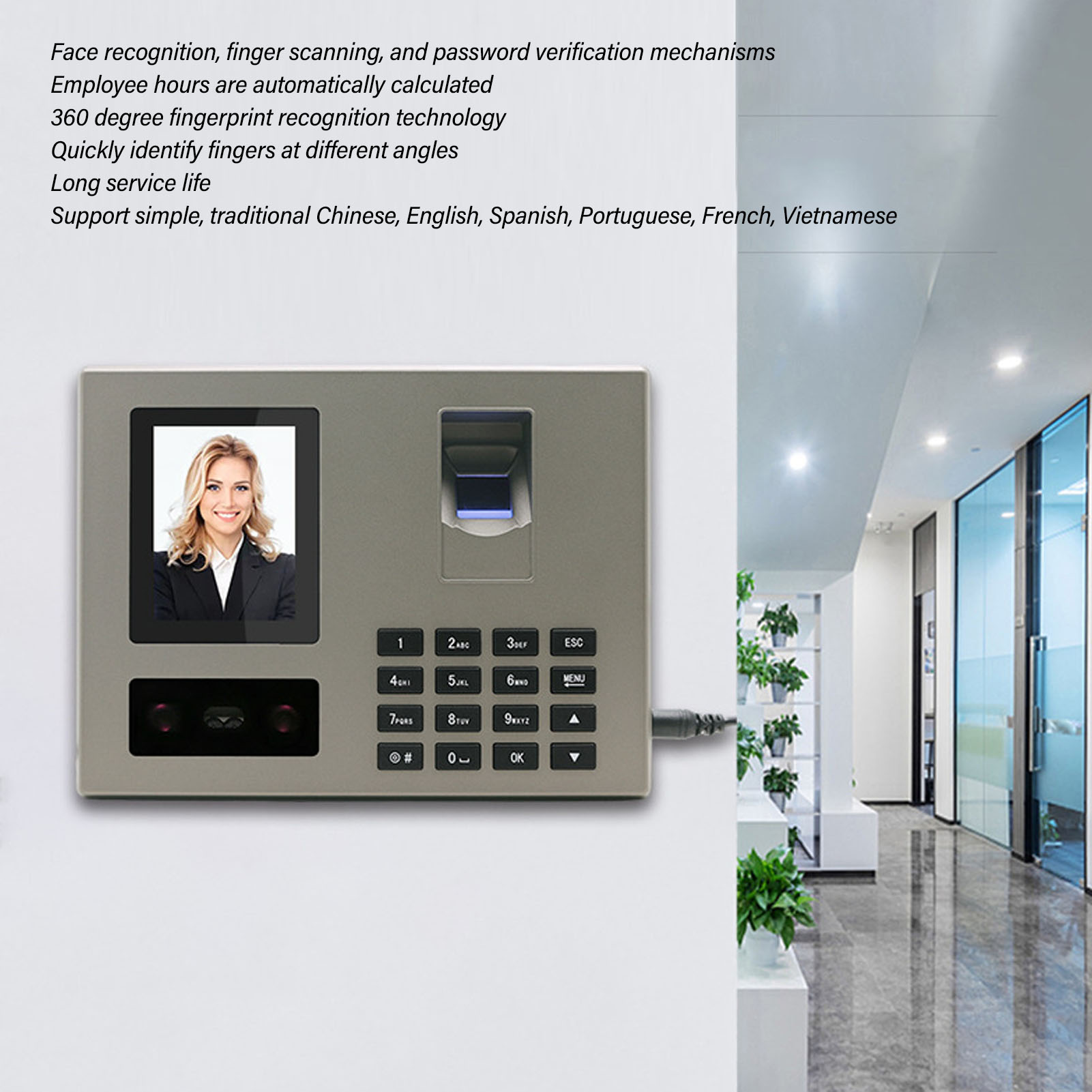Time Clock Punch Biometric Tim - огляд і ціна Biometric Time Attendance Machine