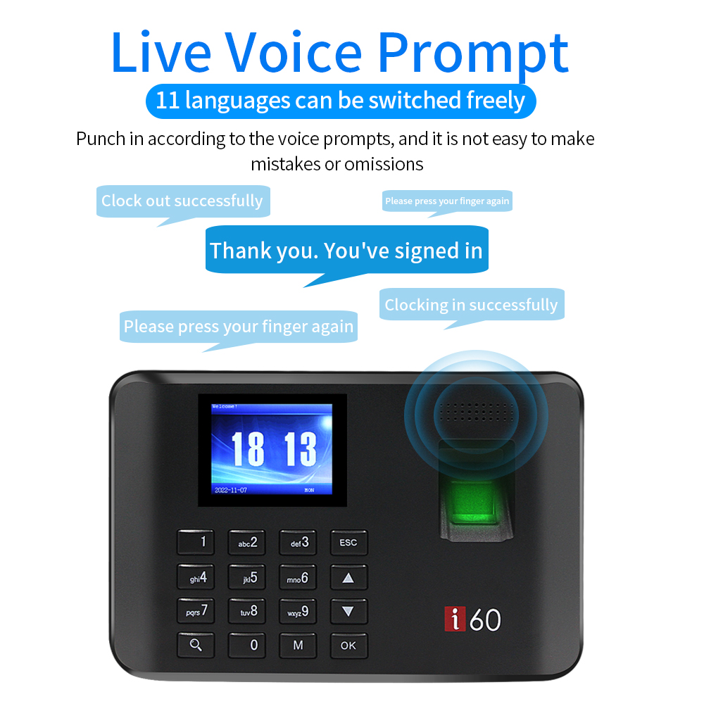 110V-240V RFID Electric Inspec - огляд і ціна Biometric Time Attendance Machine
