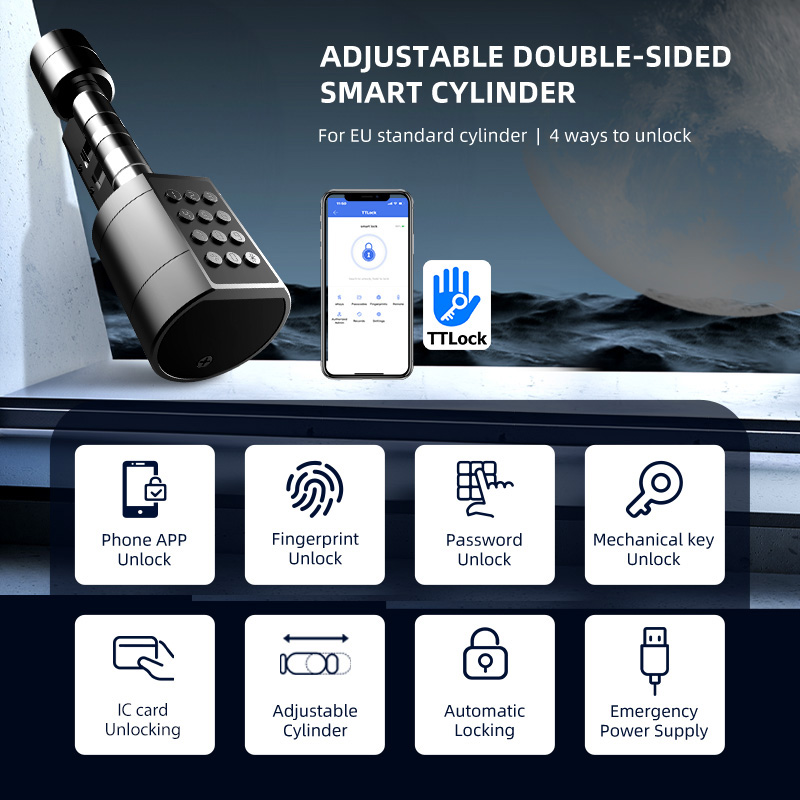 Smart Euro Cylindrical Door Lo - огляд і ціна Fingerprint Access Control Door