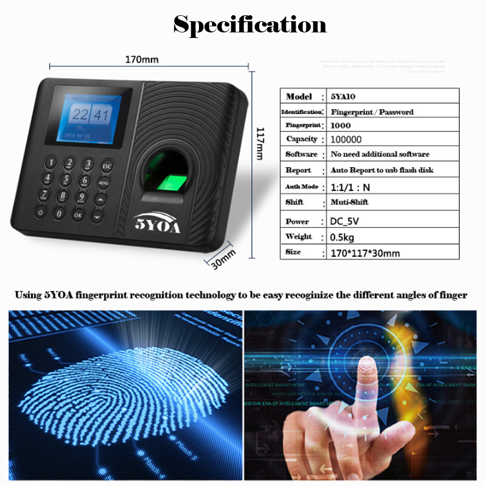 Biometric Fingerprint Time Att - огляд і ціна Biometric Time Attendance Machine