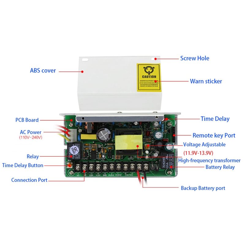 A24U DC 12V 5A Power Supply Fo - огляд і ціна Access Control Power Supply 12V 5A