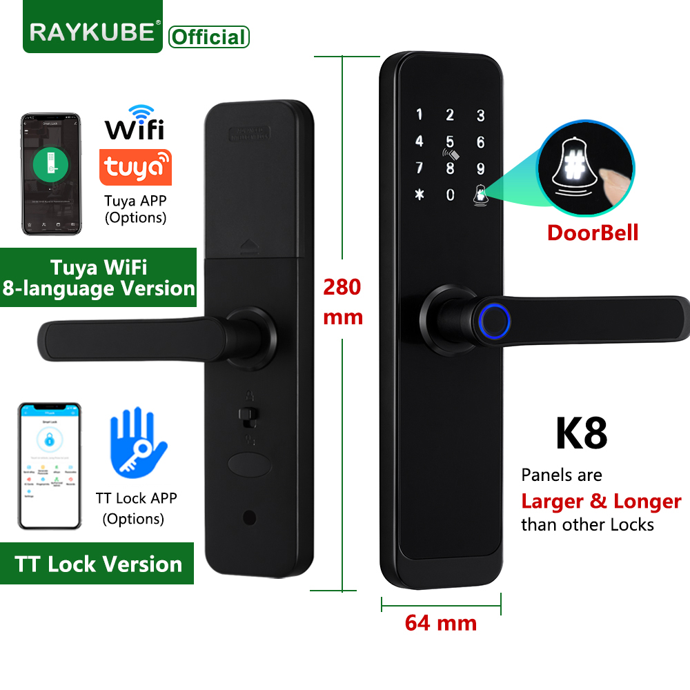 RAYKUBE K8 Smart Door Lock TTl - огляд і ціна Fingerprint Access Control Door